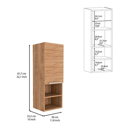 Beige Particle Board Medicine Cabinet - 32" Tall Storage