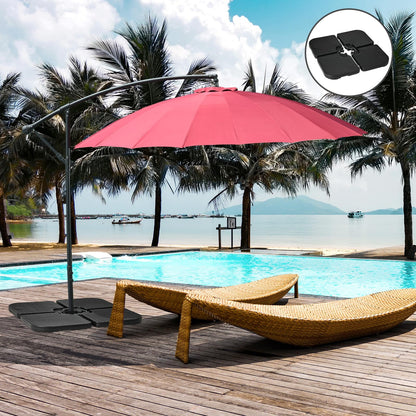 Black Polyethylene Umbrella Base Weights for Poolside or Garden
