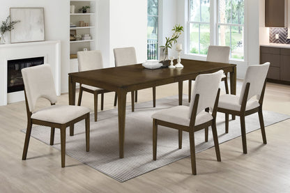 Modern Rectangle Dining Table - Seats 6, Brown Mix for Dining Room