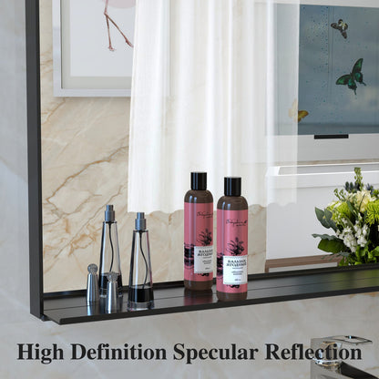 60x36" Oversized Bathroom Mirror - Black Aluminum Frame