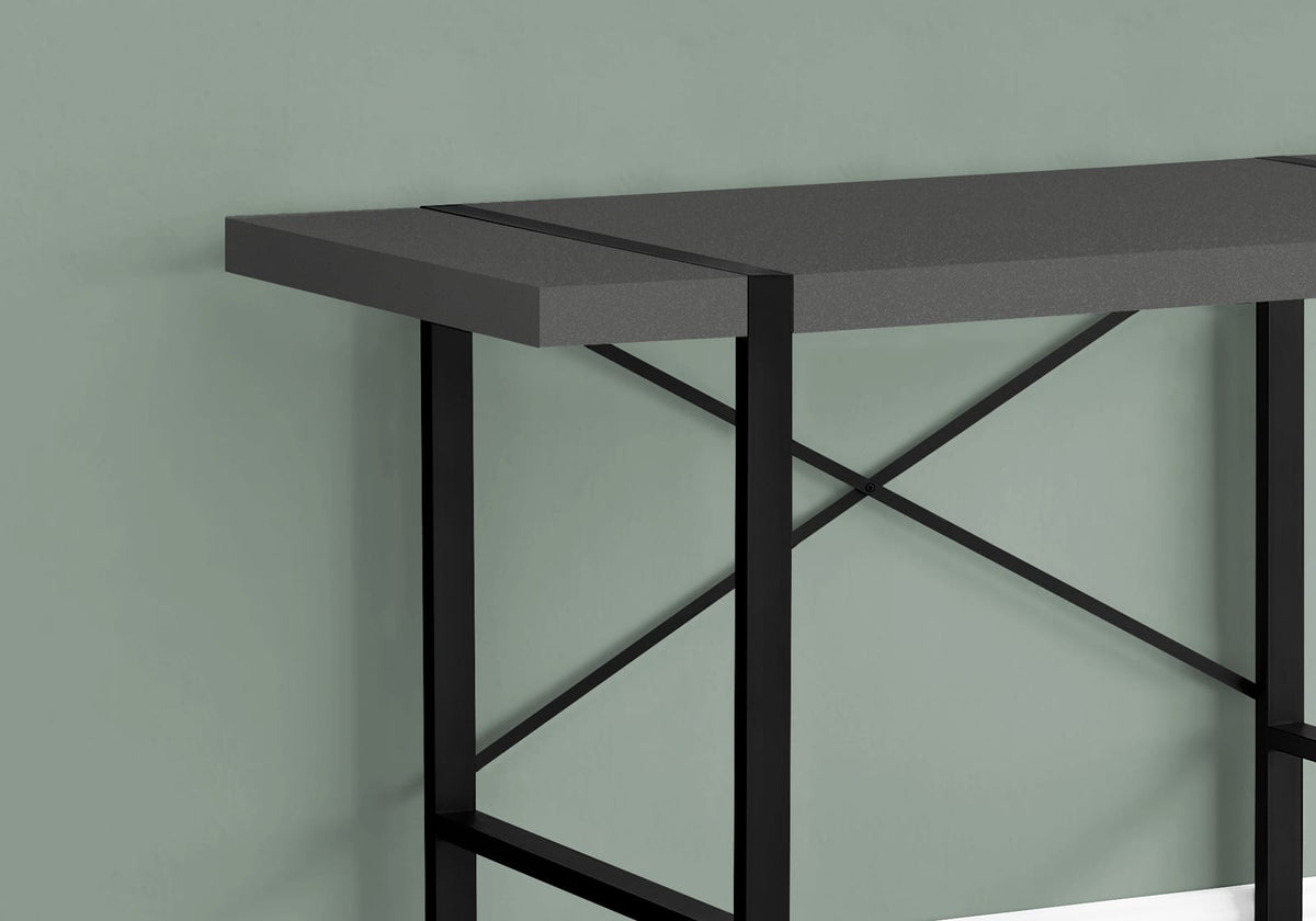 Grey Computer Desk - 48" L Home Office Desk with Black Metal Legs