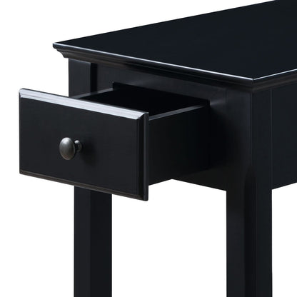 Black Rectangular Accent Table with Storage for Living Room