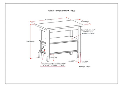 Solid Wood Side Table with Drawer for Guest Room Decor for Living Room