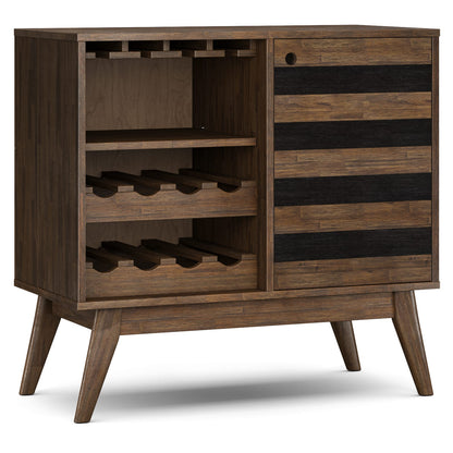 Rustic Acacia Wood Wine Rack for Kitchen Storage and Dining Room