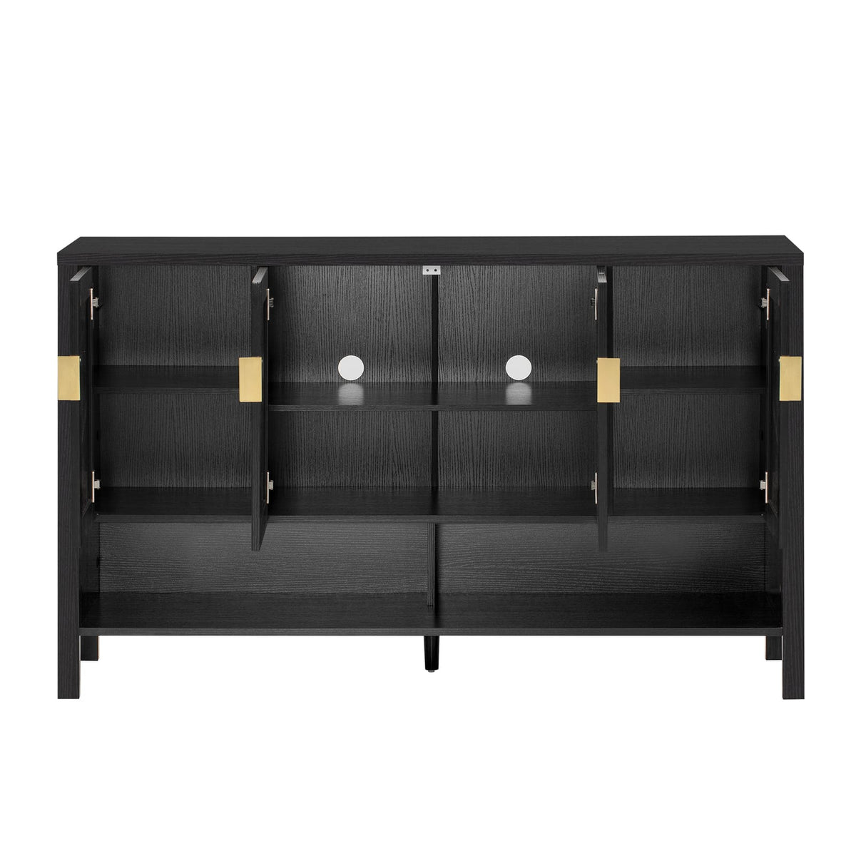 Black 55 Inch Sideboard Buffet - MDF Storage Cabinet