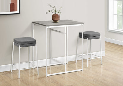Grey Counter Height Dining Table with White Metal Legs for Dining Room