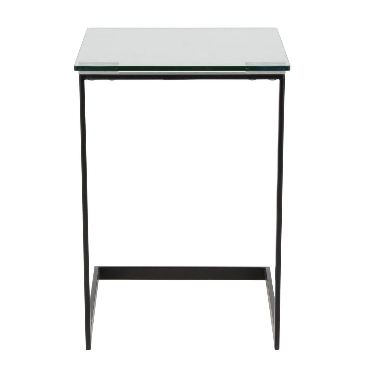 Clear Glass Metal End Table - Modern Living Room Table