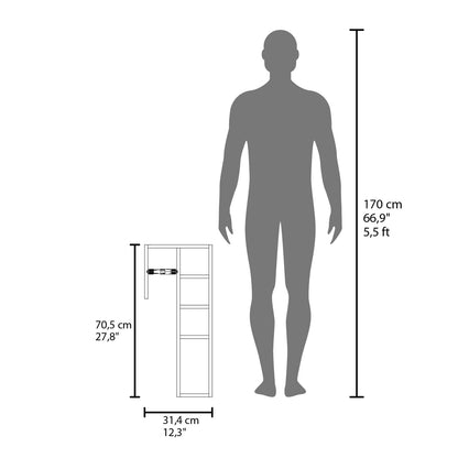 White Bathroom Storage Cabinet - 4 Shelves