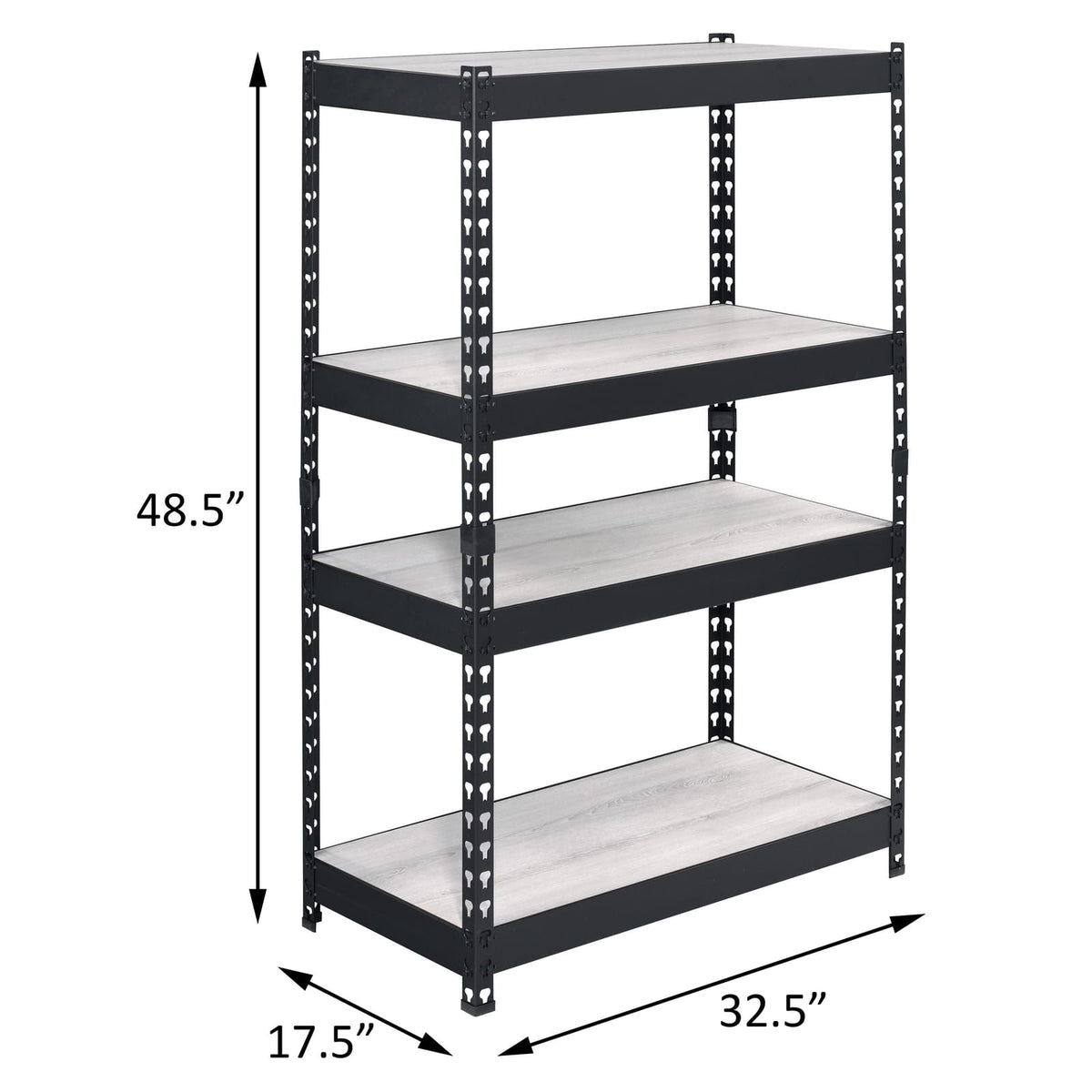 Natural & Black 4-Tier Bookcase - Storage Shelves for Living Room
