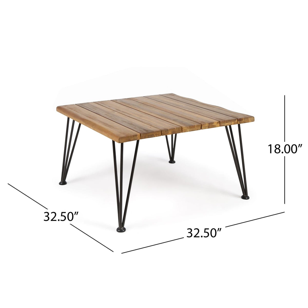 ZION Industrial Wood & Metal Coffee Table - Teak Finish