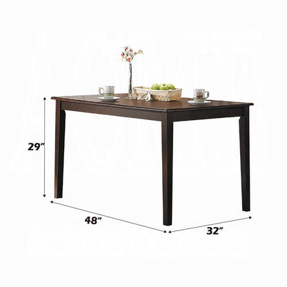 Espresso Rectangular Dining Table for Kitchen and Dining Room, 4 Seat Wood