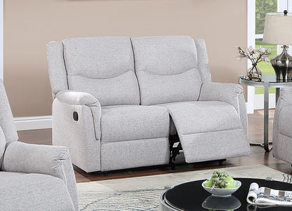 Modern Beige Burlap Loveseat - Contemporary Primary Living Space