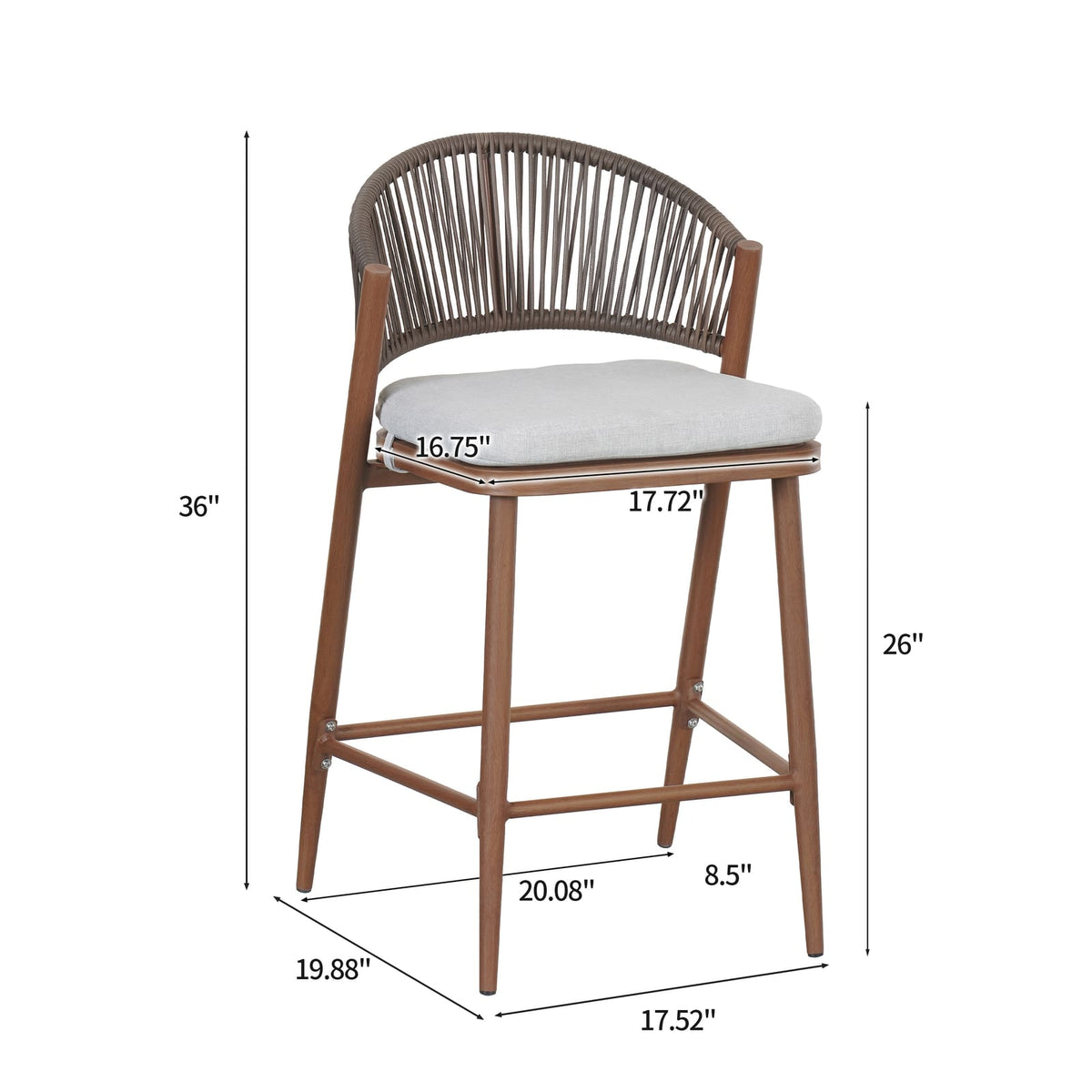 Teak 2-Person Outdoor Patio Seating Group