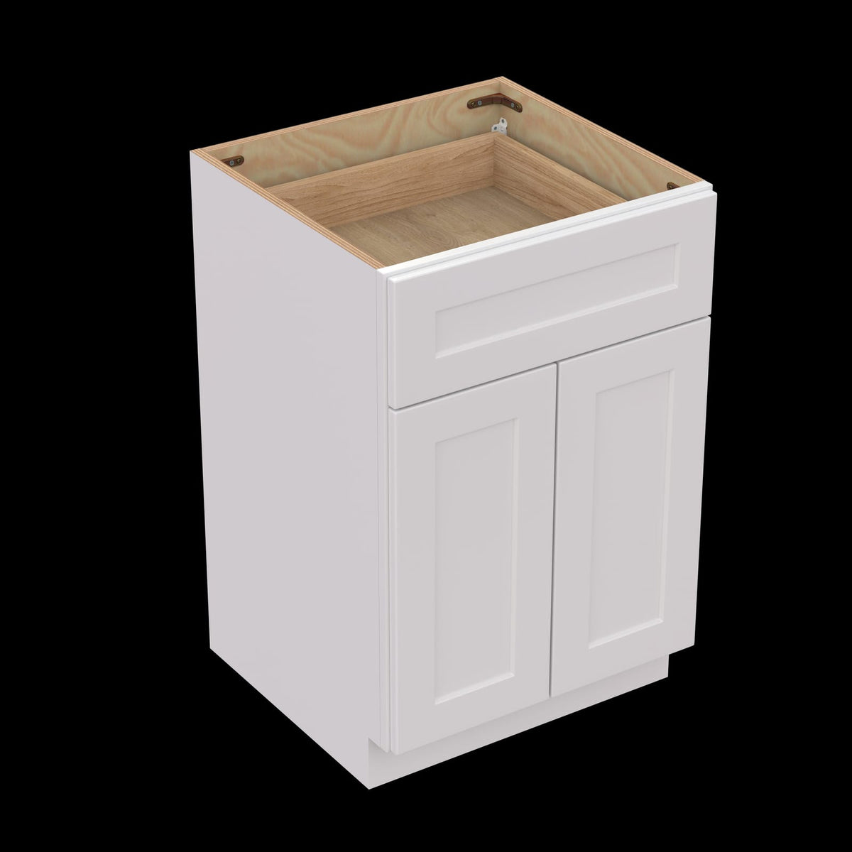 24" Solid Wood White Shaker Base Cabinet - Storage & Kitchen Solutions