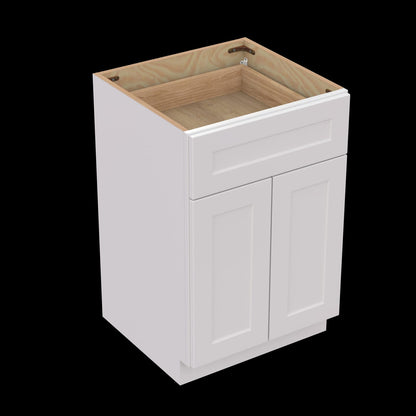 24" Solid Wood White Shaker Base Cabinet - Storage & Kitchen Solutions