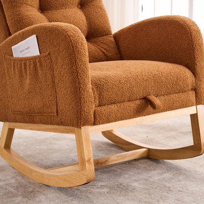 Caramel Rocking Chair with Foam Cushion - Living Room Rocker
