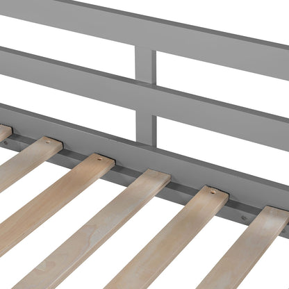 Gray Solid Wood Twin Loft Bed with Ladder for Bedroom