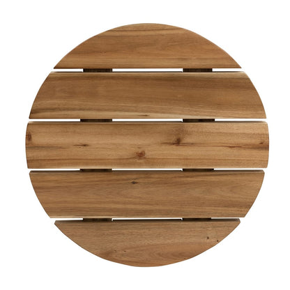 16 Inch Round Acacia Wood Side Table