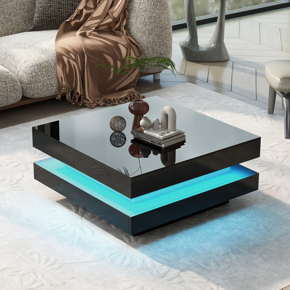 Small Black Square Coffee Table - 31.5" x 31.5"