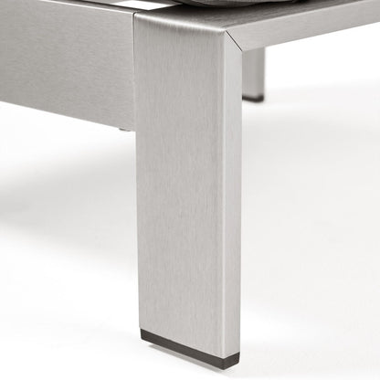 Khaki Aluminum Patio Armless Chair - Outdoor Seating