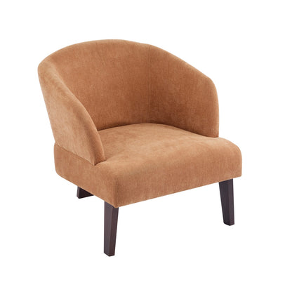 Pumpkin Orange Polyester Accent Chair - Small Modern Lounge Chair for Living Room