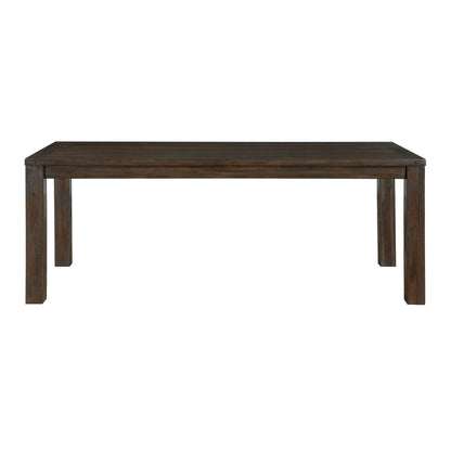 6-Person Dining Table with Upholstered Chairs - Blue Gray, Dark Brown