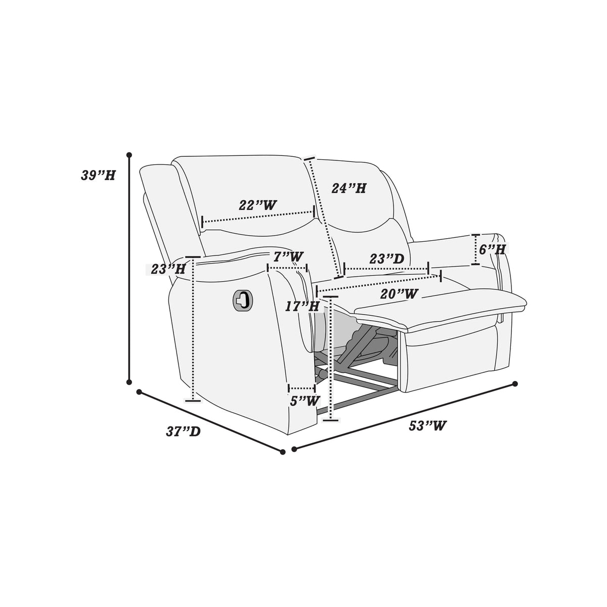 Modern Beige Burlap Loveseat - Contemporary Primary Living Space