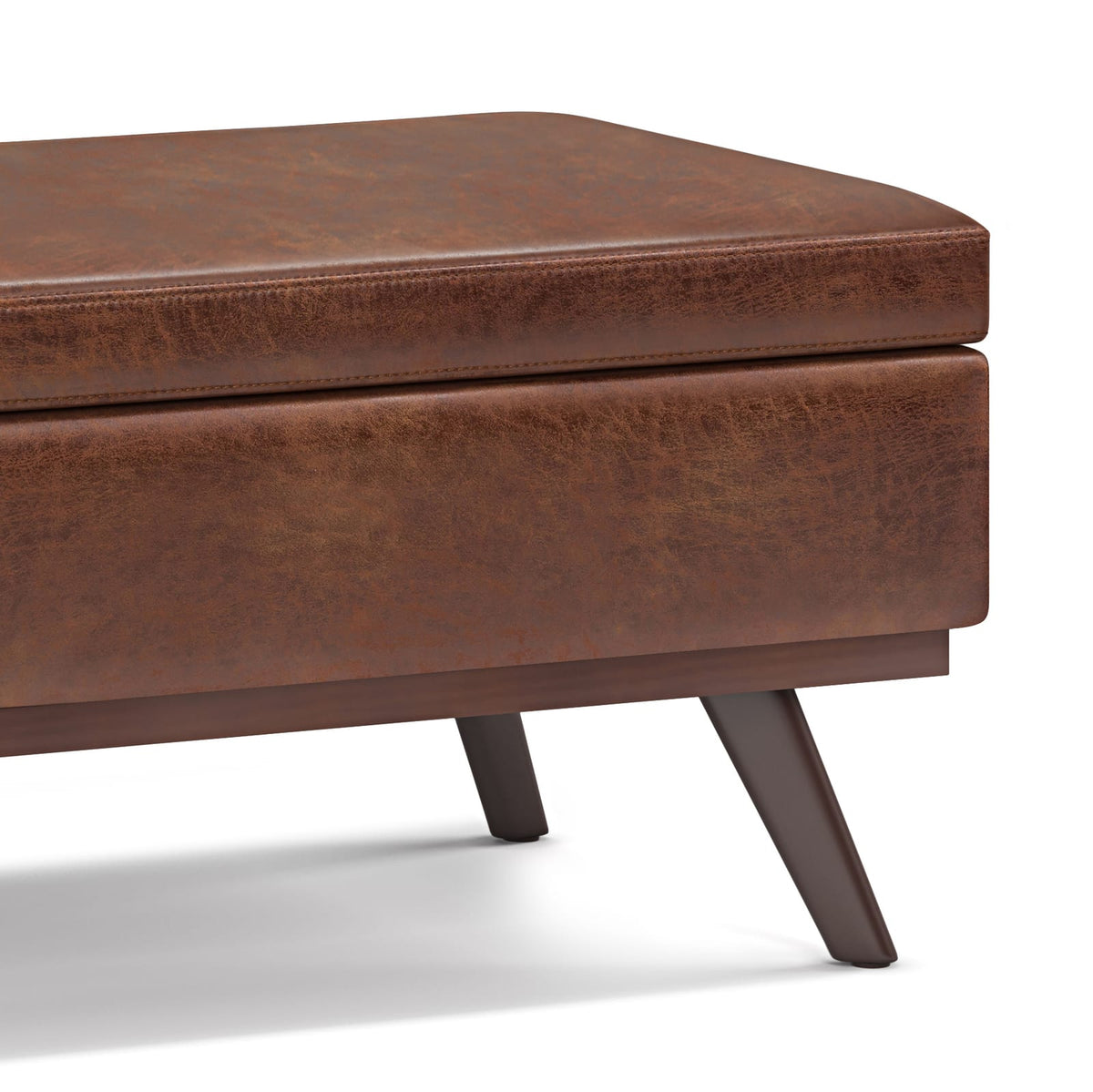 42 Inch Dark Brown Lift Top Ottoman with Storage
