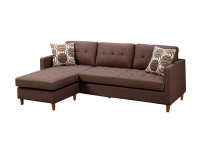 Chocolate L-Shaped Sectional Sofa - Modern Design for Living Room