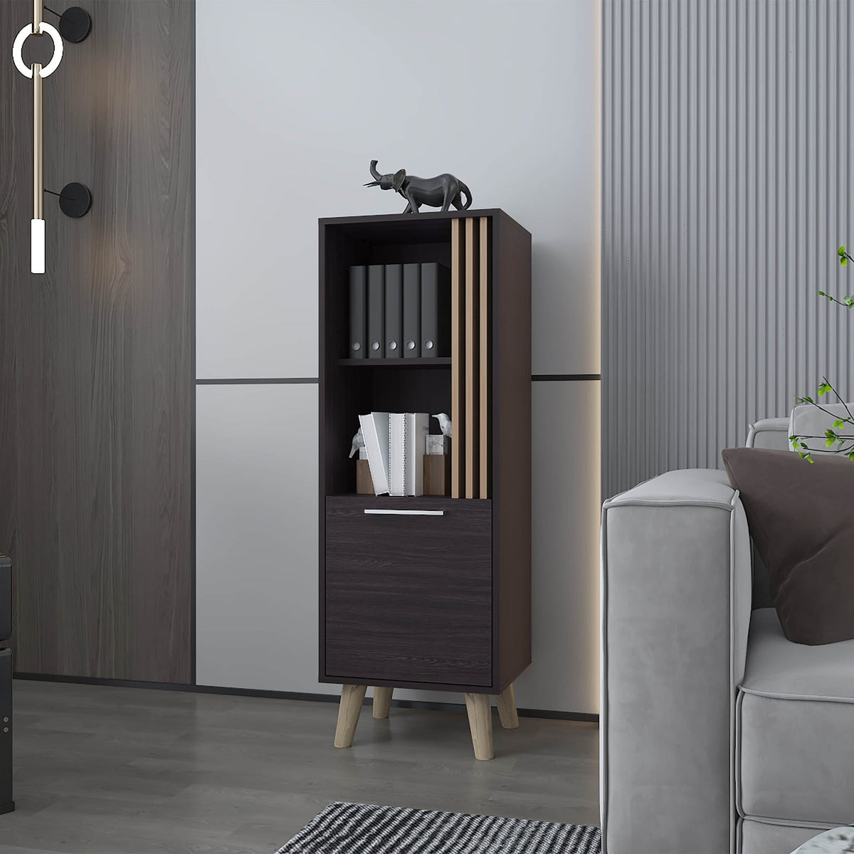 3-4 Shelf Storage Cabinet Multicolor Particle Board