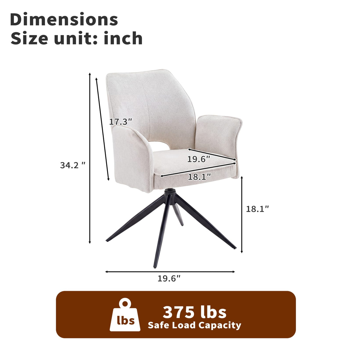 Set of 2 White Metal & Wood Dining Chairs - Contemporary Style