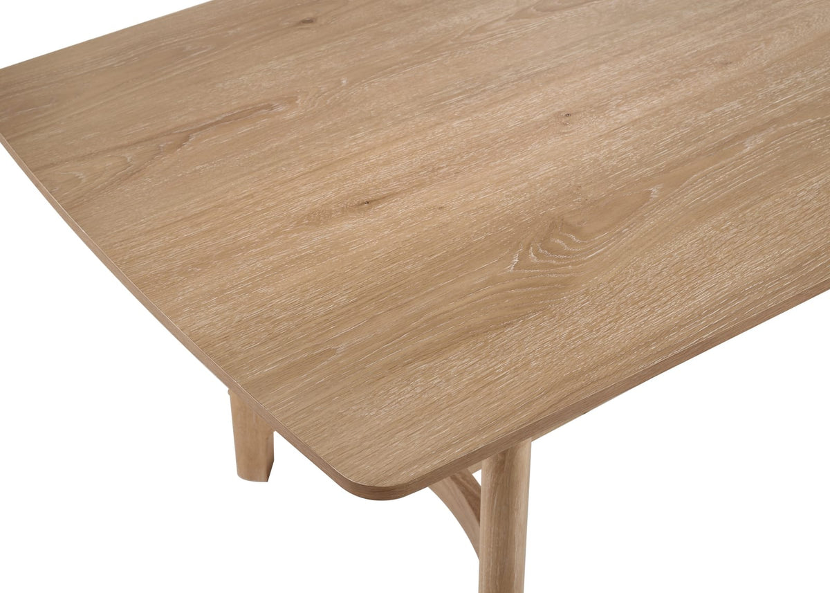 6-Person Rectangular Dining Table - Beige Wood