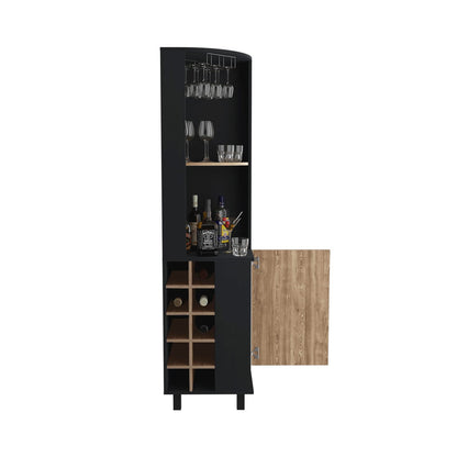 70" Tall Corner Bar Cabinet with Wine Storage