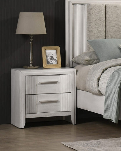Antique White 2-Drawer Nightstand - Contemporary Bedroom Storage