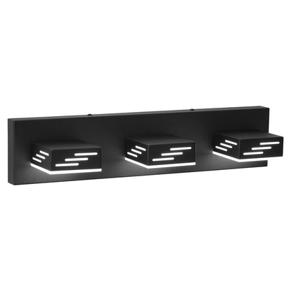 3-Light LED Vanity Light Fixture - Black Iron Bathroom Lighting