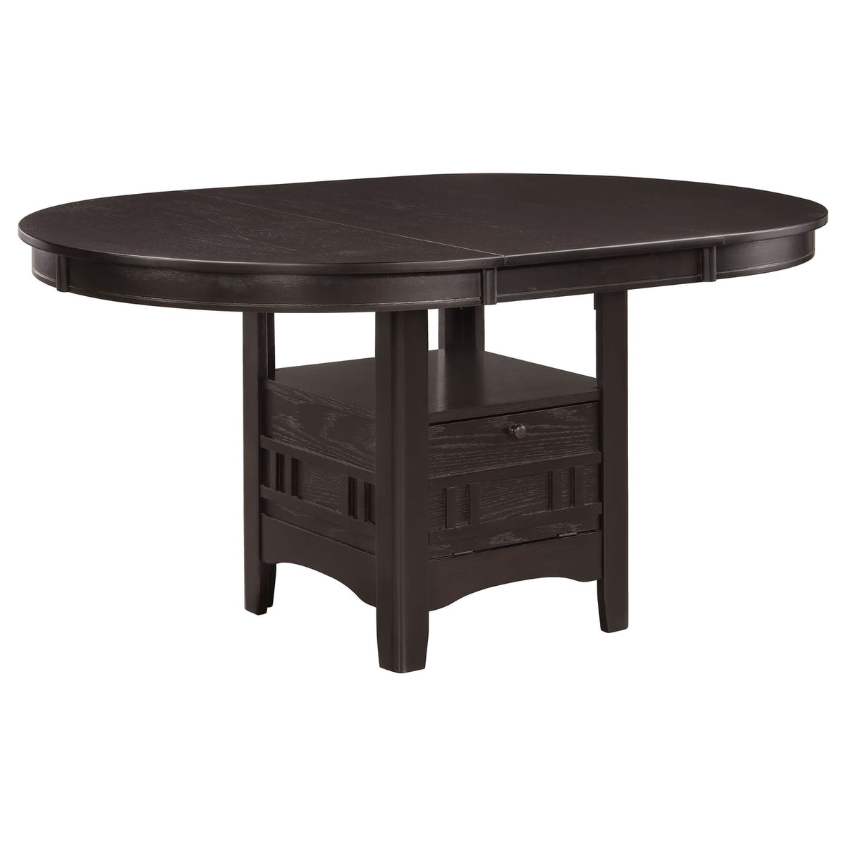Espresso Oval Dining Table in Solid Wood+MDF for Modern Kitchen Storage