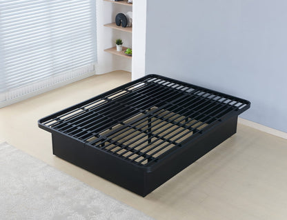 Queen Black Metal Bed Frame - Modern Bedroom Base