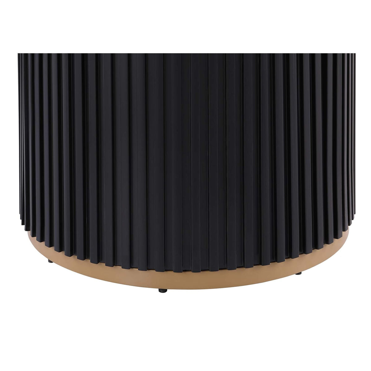 46 Inch Round Faux Marble Dining Table, Black Wave Metal Base - Accommodates 4 People
