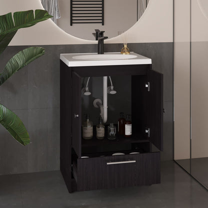Modern Black MDF Bathroom Vanity Cabinet for Bathroom Renovation