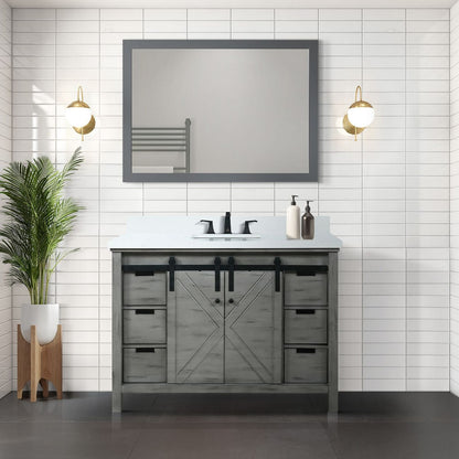 Grey Ash Bath Vanity with Mirror - 48" W Storage Cabinet for Bathroom