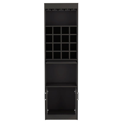 Kava Bar Cabinet - 16 Wine Rack, Black Storage
