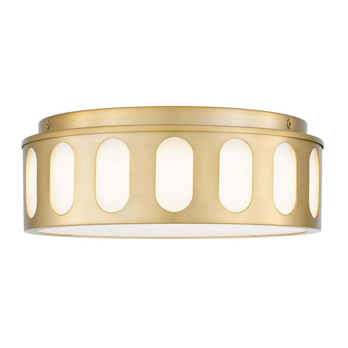 Antique Brass LED Flush Mount - Bedroom Lighting