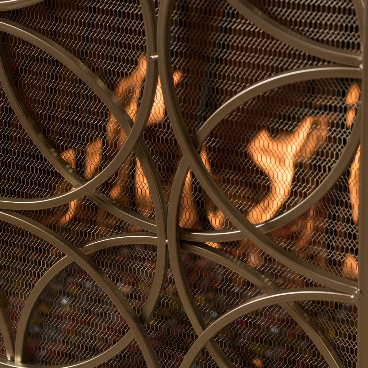 Gold Iron Fire Screen - Outdoor Garden Shade