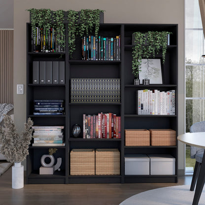 Wenge 3-Piece Living Room Set - 8 Shelves