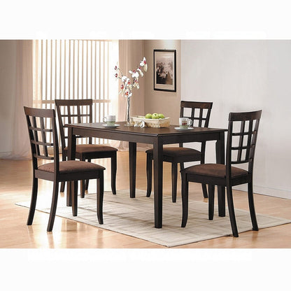 Espresso Rectangular Dining Table for Kitchen and Dining Room, 4 Seat Wood