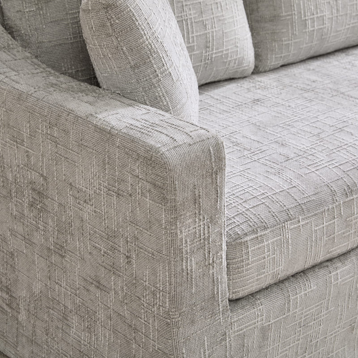 3-Seat Gray Chenille Oversized Sofa - Living Room Seating