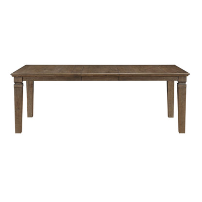 7 Piece Light Brown Extendable Dining Table Set