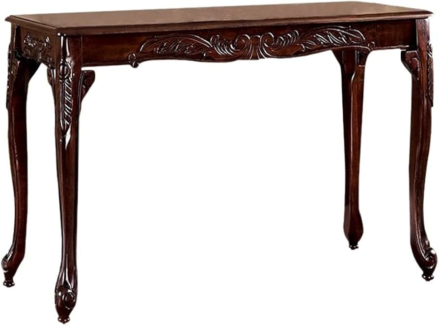 Traditional Solid Wood Cherry Sofa Table with Cabriole Legs
