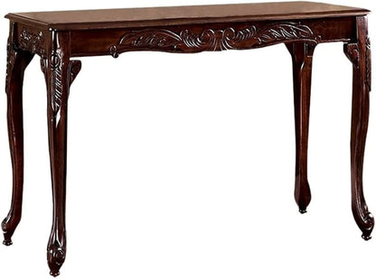 Traditional Solid Wood Cherry Sofa Table with Cabriole Legs