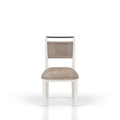 Rope Back Dining Chair - Beige & Vanilla Set of 2